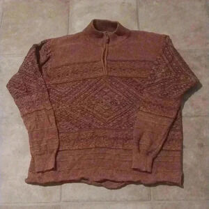 Men's Territory Ahead Heathered Orange Blue Aztec Sweater Size XL